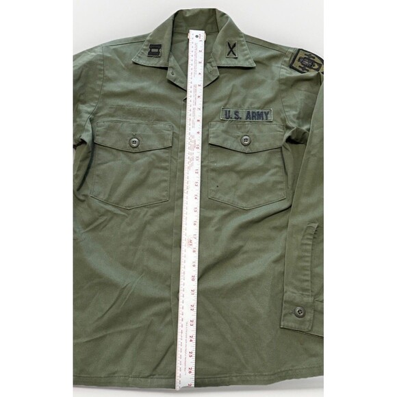Vietnam Era OG Utility Shirt Army/Air Force Trooper Inc | 14.5x33 | Capt Patches - Picture 7 of 11